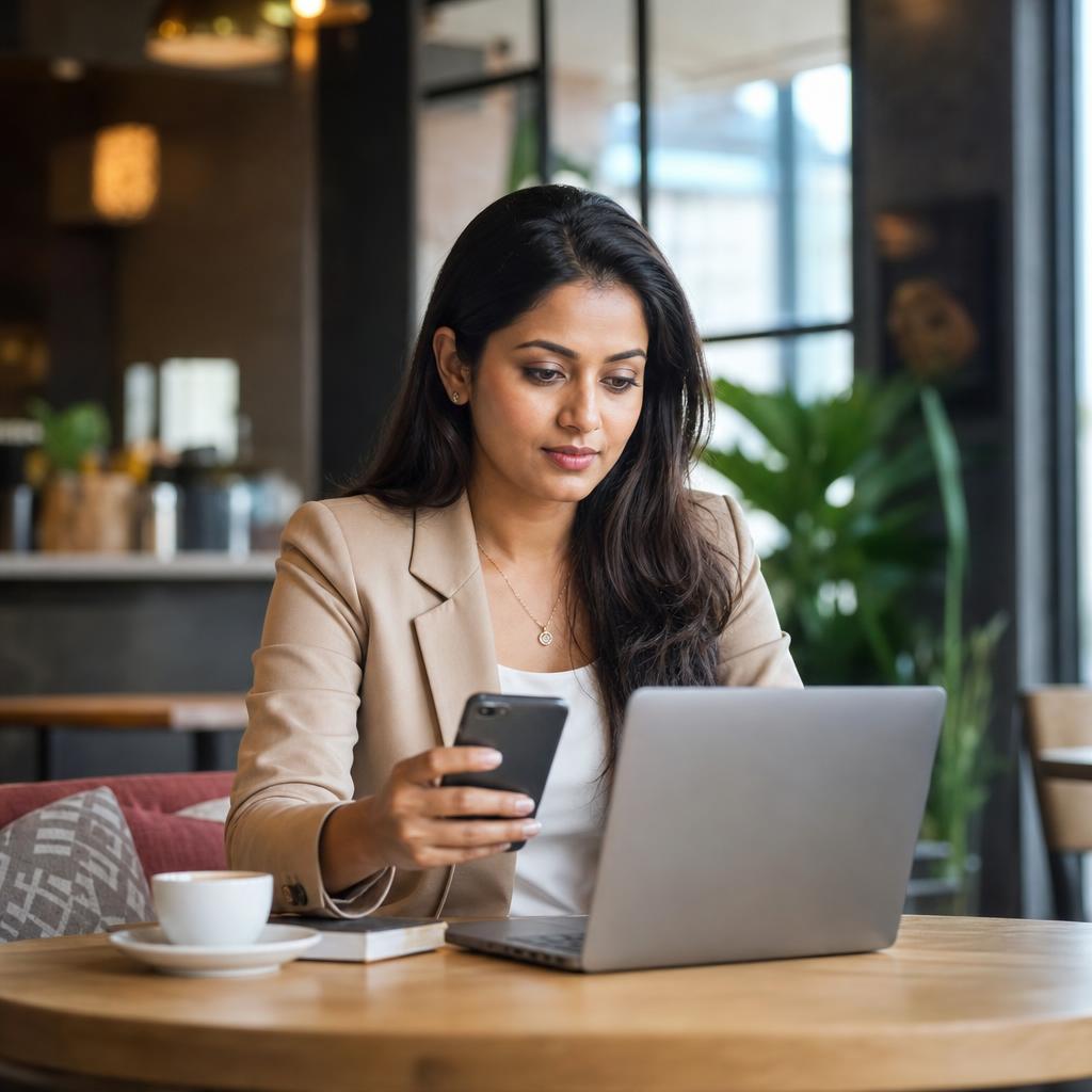 Founder connecting his business account from a laptop
