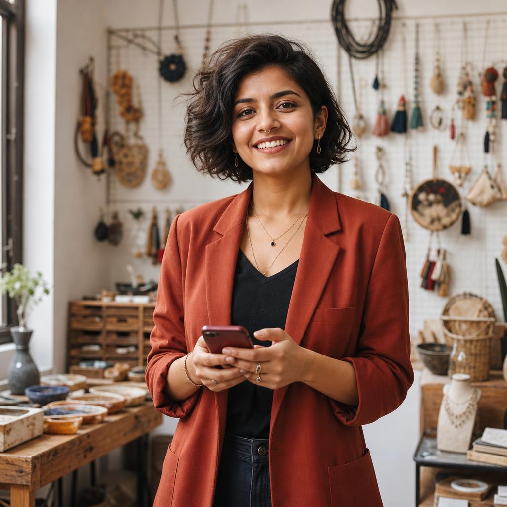 Independent business owner preparing a reusable payment link